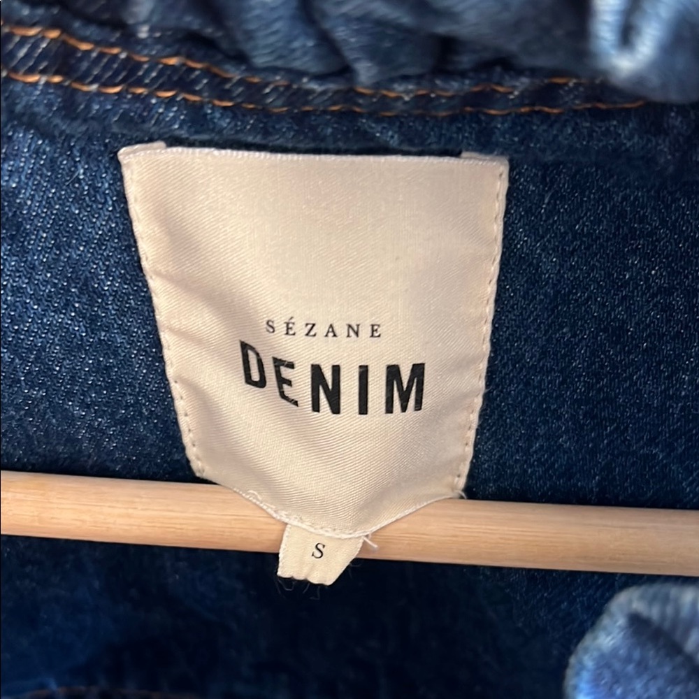 Sézane Ruffled Denim Vest - Picture 2 of 4